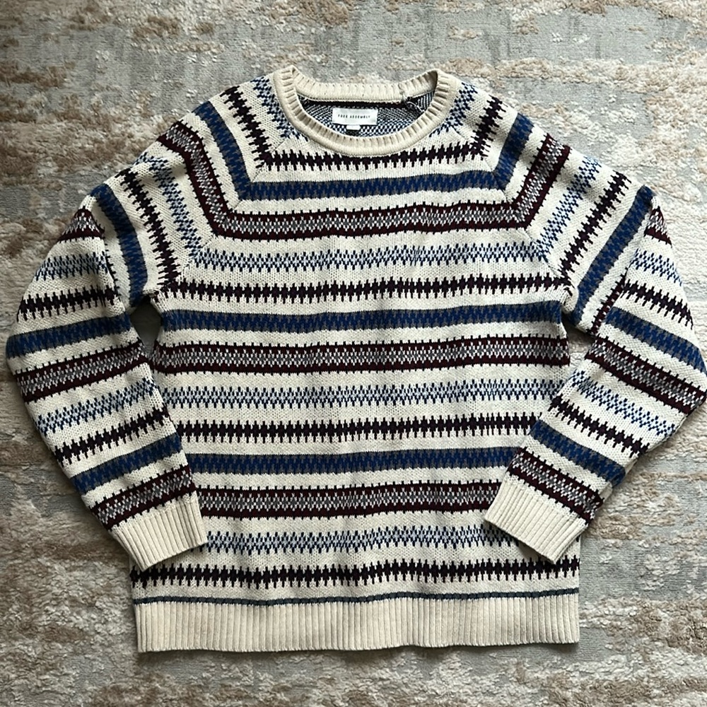 Men’s Free Assembly Fair Isle Sweater - Size Large